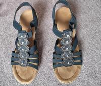 Rieker Damenschuhe 5cm Absatz blau sommerschuh Niedersachsen - Seevetal Vorschau