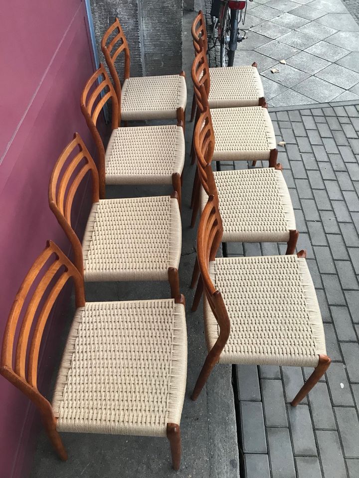 Niels Möller Møller Stühle Esszimmerstühle neu geflochten Modell 78 RAR! Teak Teakholz mid Century danish Design 60er Vintage Chairs in Berlin