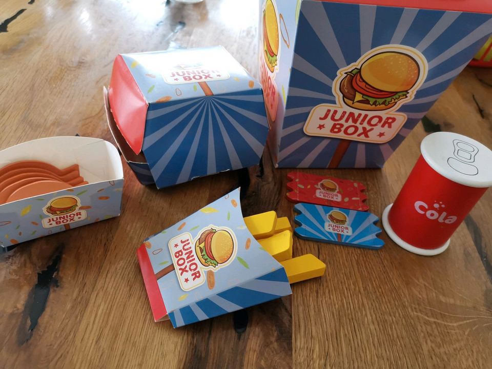 Junior Box, Holzspielzeugfür die Küche, Cola, Hamburger, Pommes in Bischofsheim