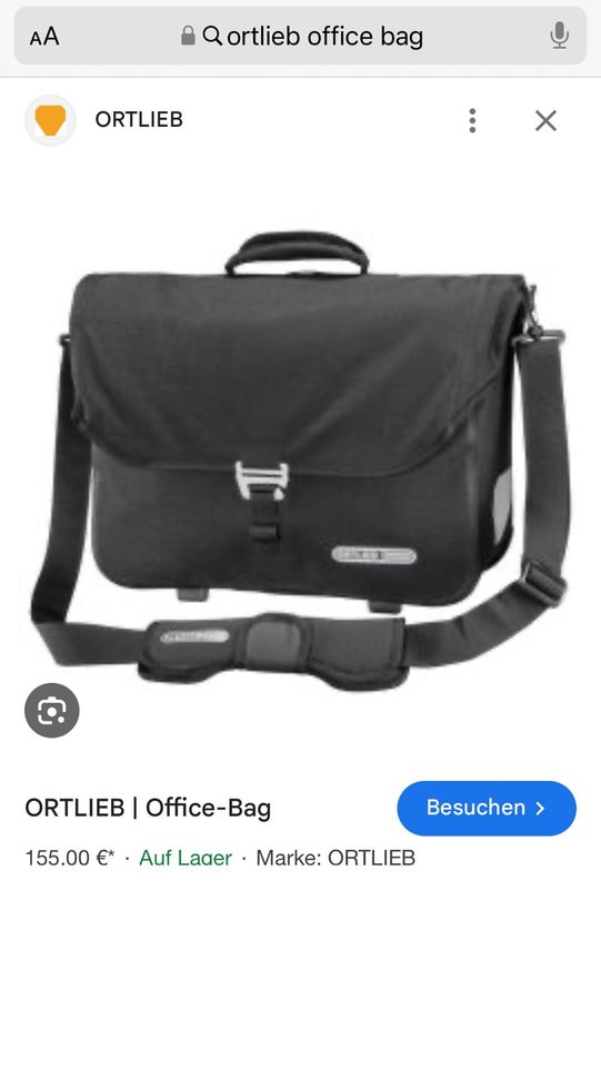 ORTLIEB Office Bag Fahrradtasche 21 L, QL 2.1  NEU in Dresden