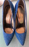 Catwalk High Heels Blau mit Strass Steinen Nordrhein-Westfalen - Wermelskirchen Vorschau