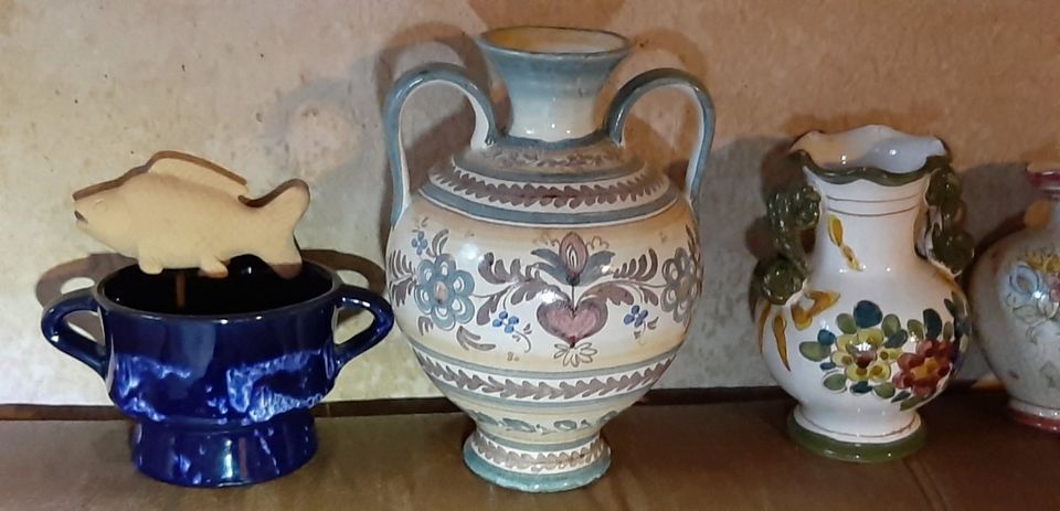 versch. vintage Blumenvase Topf Krug Fat Lava Italien 50er-70er J in Jüchen