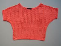 neonoranges T-Shirt mit Netzmuster/Lochmuster von Blind Date, 34 Bayern - Thyrnau Vorschau