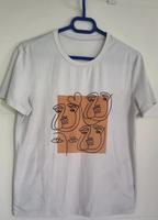 Tshirt mit Druck gr 38 weis mit Print Gesicht Shein Niedersachsen - Bahrenborstel Vorschau