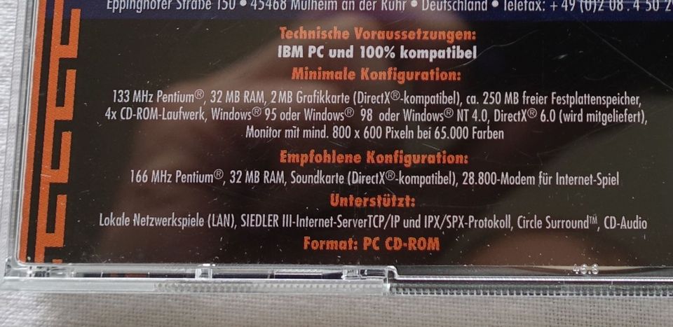 Siedler III - Doppel-CD für PC in Düsseldorf