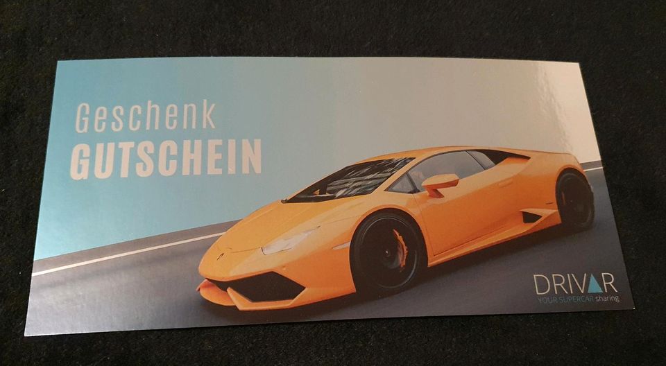 Drivar Gutschein Wert 500 € Porsche Fahrer Luxus Auto mieten in Bergisch Gladbach