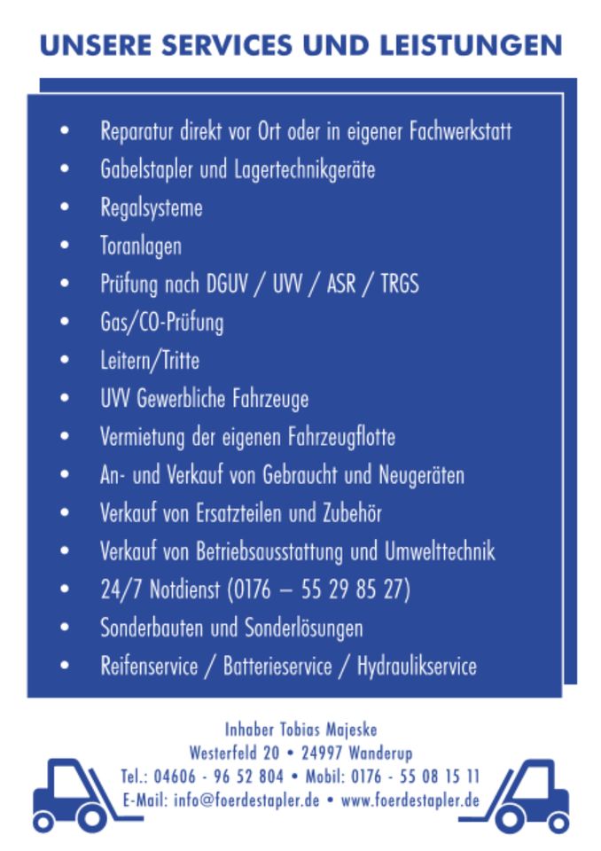 UVV-Prüfung kraftbetriebener Fenster, Türen und Tore n. ASR 1.7 in Wanderup