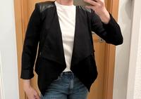 Blazer schwarz S/38 Schulterpolster & Kunstleder 80iger Look Bayern - Augsburg Vorschau