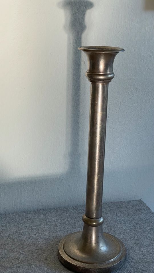 KERZENHALTER metall versilbert 41cm hoch in Herrsching