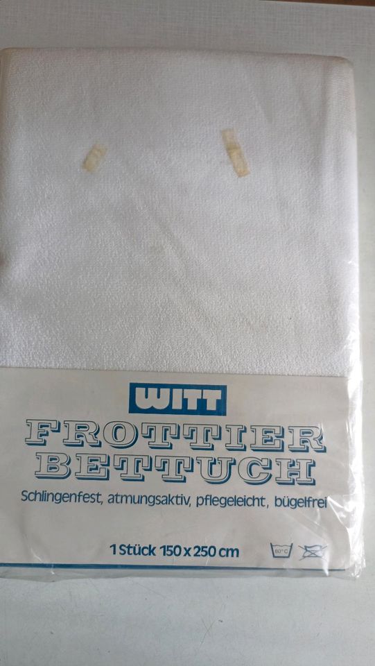 Witt Frottier Betttuch, NEU, 150x250 cm in Böklund