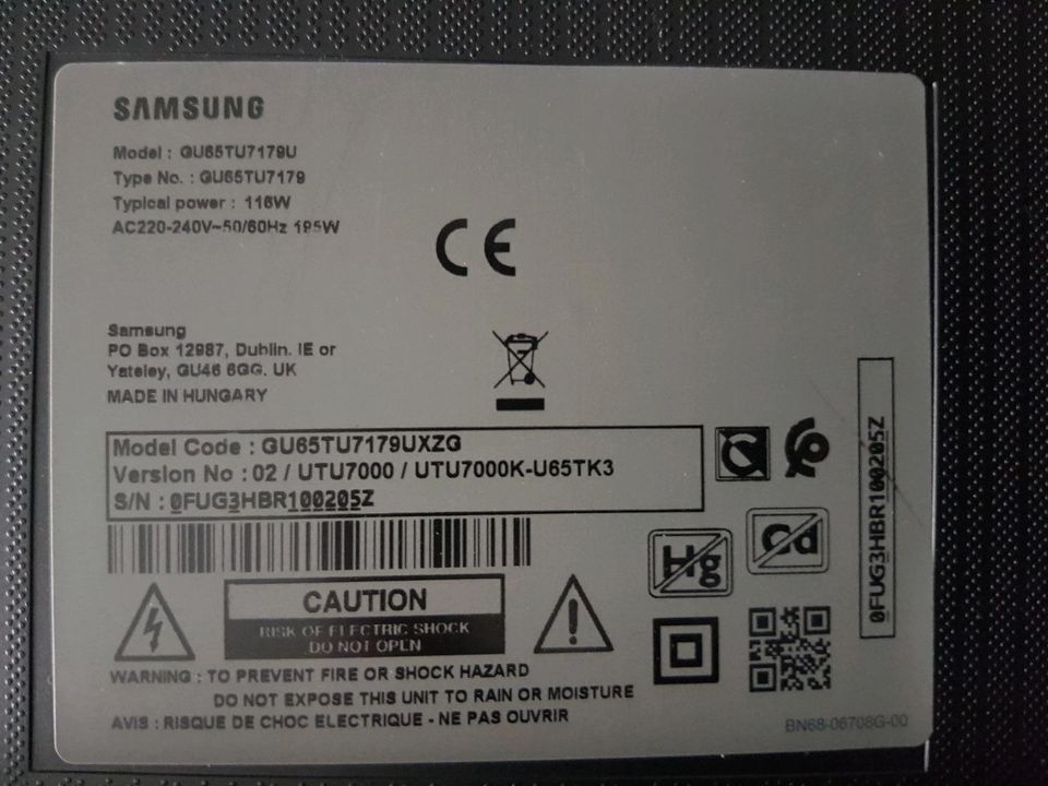 Netzteil BN44-01055A aus Samsung Smart TV GU65TU7179U in Kümmersbruck