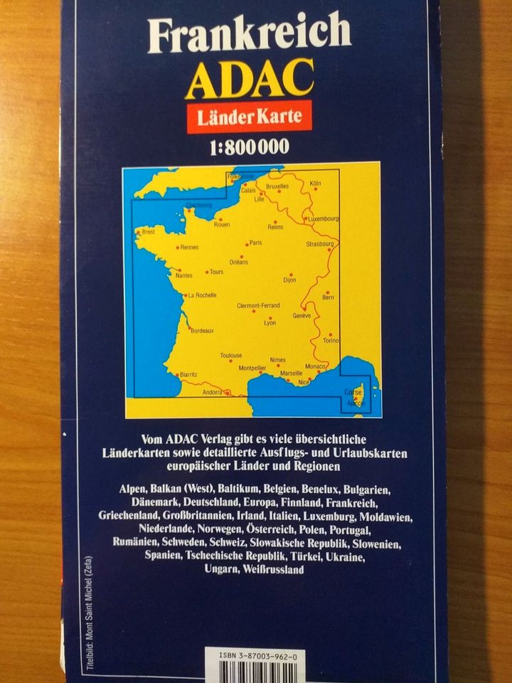 Landkarte Frankreich, ADAC Länderkarte in Schwerte