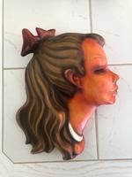 Keramik Wandmaske Frauenkopf, rot / gold Bayern - Großostheim Vorschau