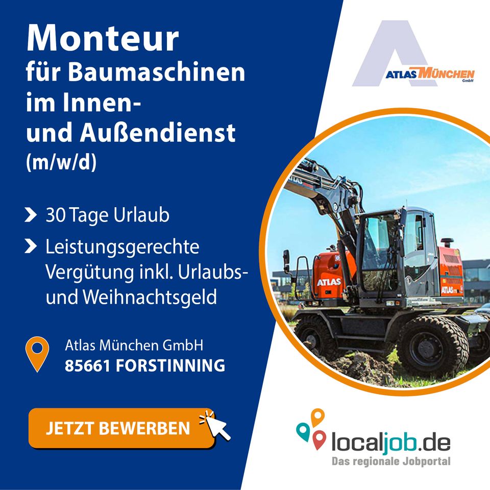 Monteur für Baumaschinen im Innen- und Außendienst (m/w/d) in Forstinning gesucht | www.localjob.de in Forstinning