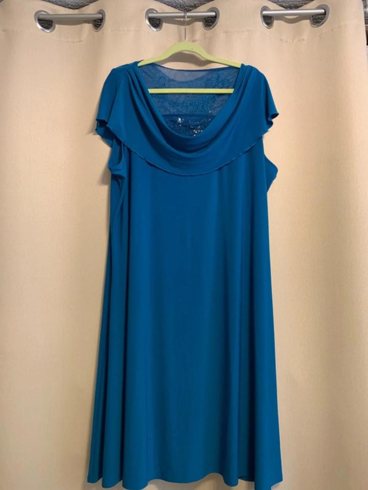 sheego Petrol farbenes Cocktailkleid, größe 50 - 52 in Aachen