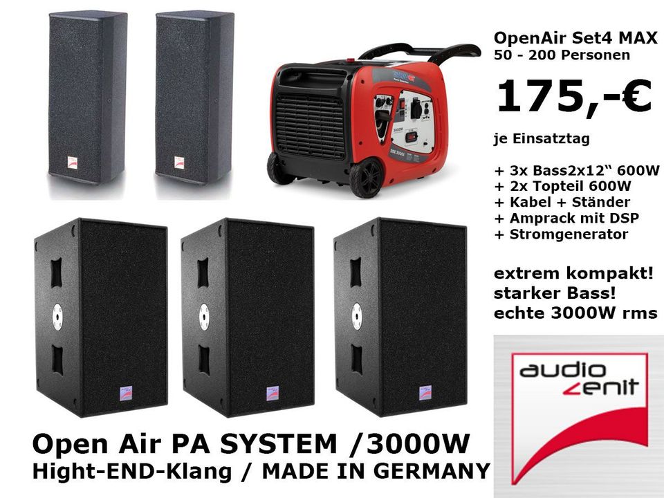 TECHNIK Mieten KATALOG: PA SET 5 MAX 8400W///16800Wpeak...PA Anlagen, Soundboks mit Akku, Lautsprecher, Beschallungsystem, Musikanlagen für Partys Konzerte und Hochzeiten, Mikrofone,  /// VERLEIH in Berlin