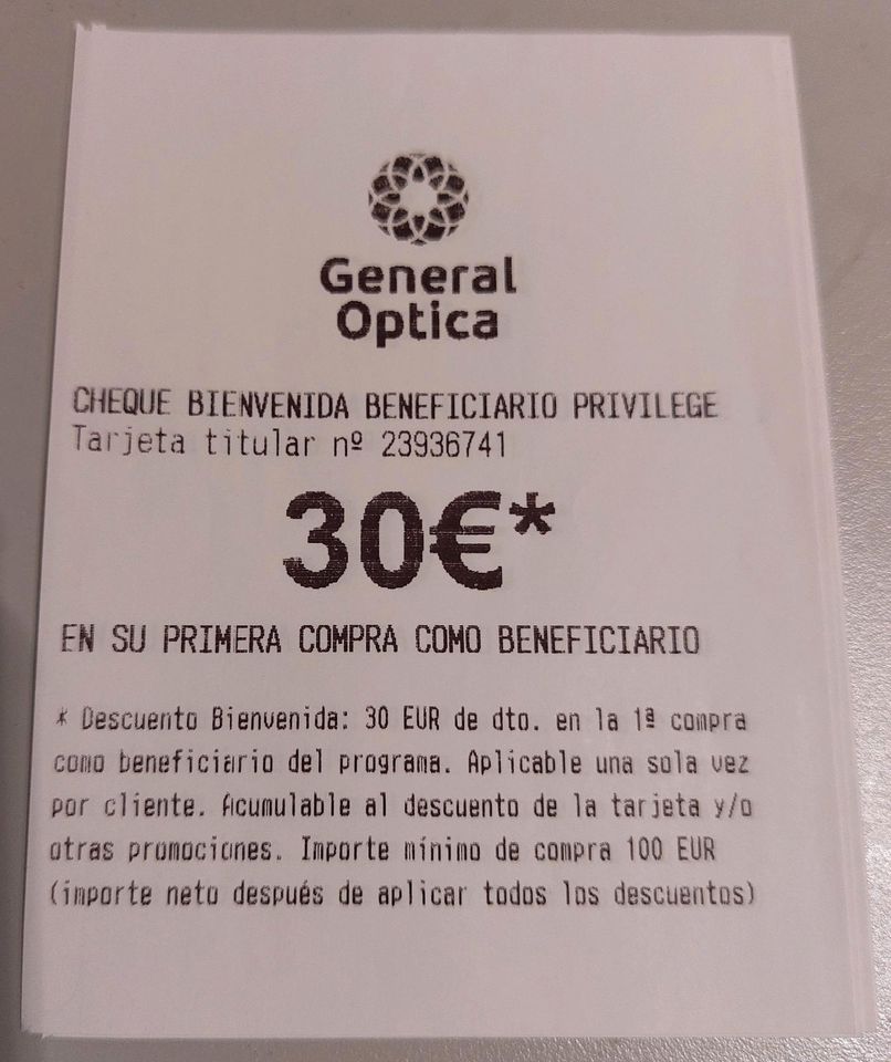 Optiker-Gutschein *Wert 30 Euro* einzulösen in Spanien & Portugal in Wettingen