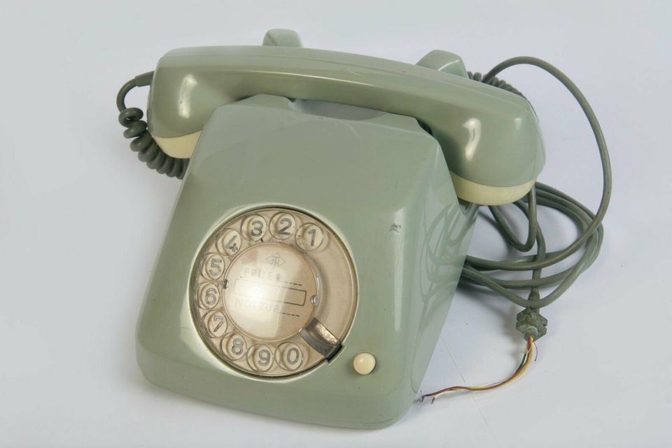 Telefon TN Wählscheiben 5-M grau türkis Sammler Deko vintage in Berching