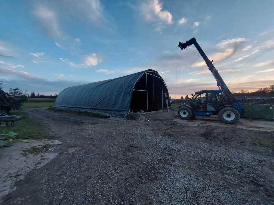 ❗❗ Kein Fundament erforderlich ❗❗ Rundbogenhalle genehmigungsfrei aufbauen - Statik - Wetterfest - Hohe Traglast - Perfekter Schutz für Herbst & Winter - Isolation auf Anfrage möglich - Depot Lager in Salem