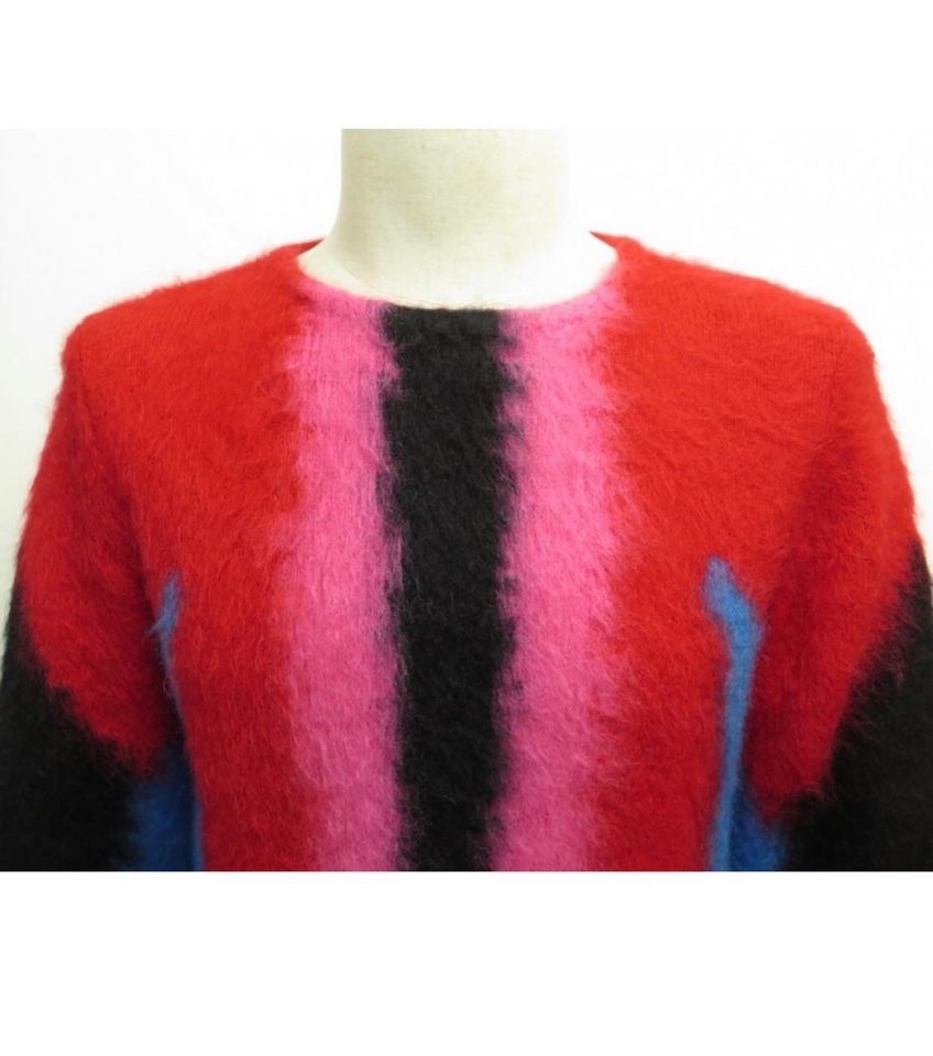 LV SS17 Impala mohair sweater in red black pink & blue SIZE:XXS/M
