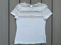H&M Top T-Shirt mit Spitze Weiß Größe 36 / S Obervieland - Habenhausen Vorschau