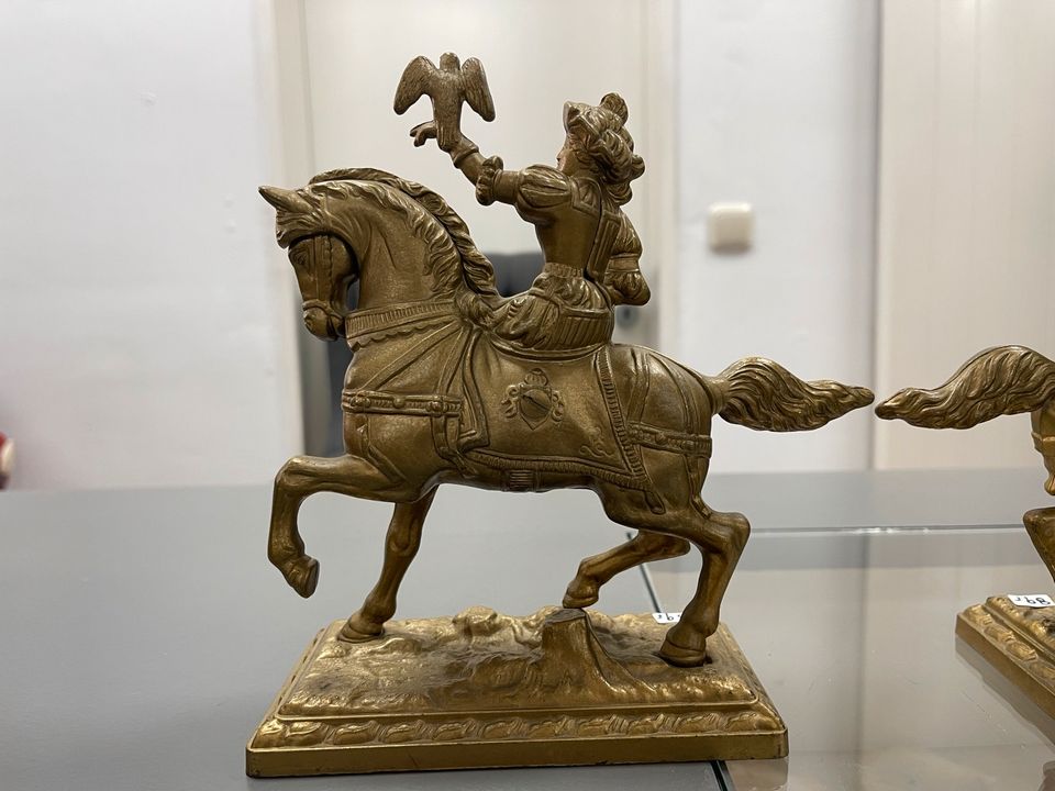 Skulptur Reiter Reiterin Krieger Jäger Pferd Dekoration Messing in Mönchengladbach