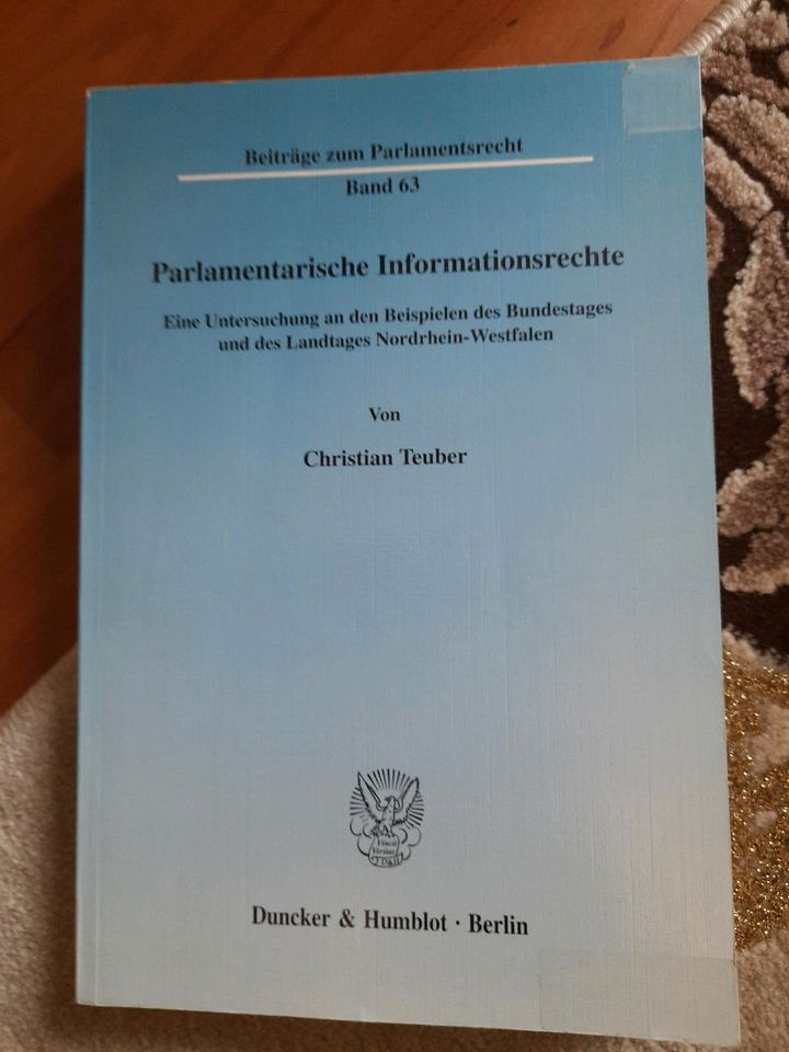 Parlamentarische Informationsreche Christian Teuber Jura Jurastud in München