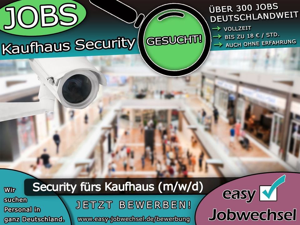 SECURITY für Kaufhaus in Essen (m/w/d) gesucht | Entlohnung bis zu 3.300 € | Quereinstieg möglich! Sicherheitsmitarbeiter | Festanstellung in VOLLZEIT JOB Security in Essen