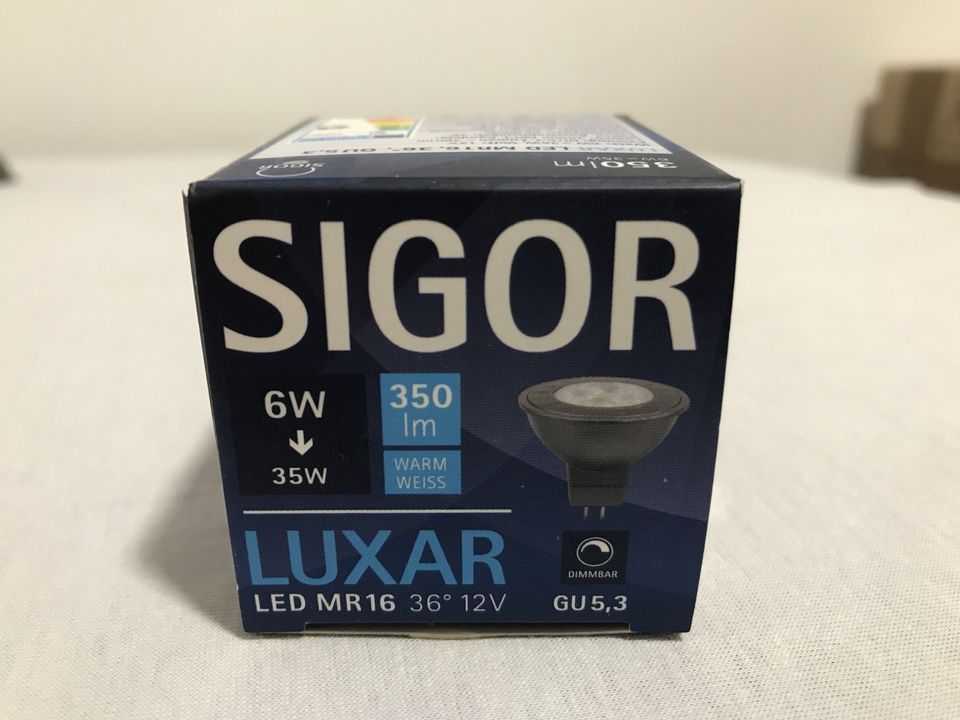 7x SIGOR Luxar LED MR 16 36° 12V GU 5,3 Dimmbar in Salem