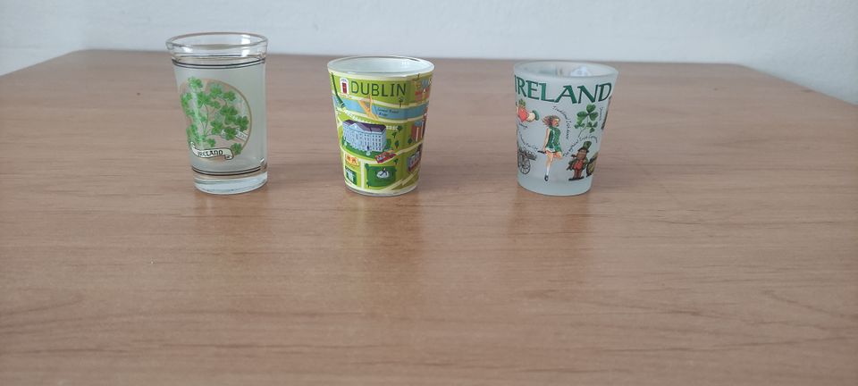 Neu 3x Irland/ Ireland Souvenir Mug Glas Becher Deko Geschenk in München