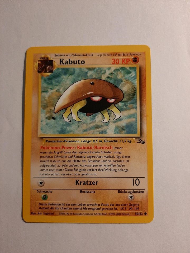 Pokemon Karte Kabuto 50/62 in Rosenheim