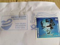 Corona Stempel mit Briefmarke- Beethoven- auf Umschlag Baden-Württemberg - Ochsenhausen Vorschau