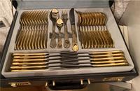 SBS BESTECK SET 12 teilig  insgesamt 70 teile 23/24 Karat Gold Saarland - Marpingen Vorschau