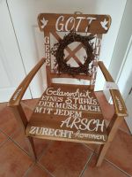 Holz Stuhl Shabby Style mit Spruch Niedersachsen - Schwanewede Vorschau