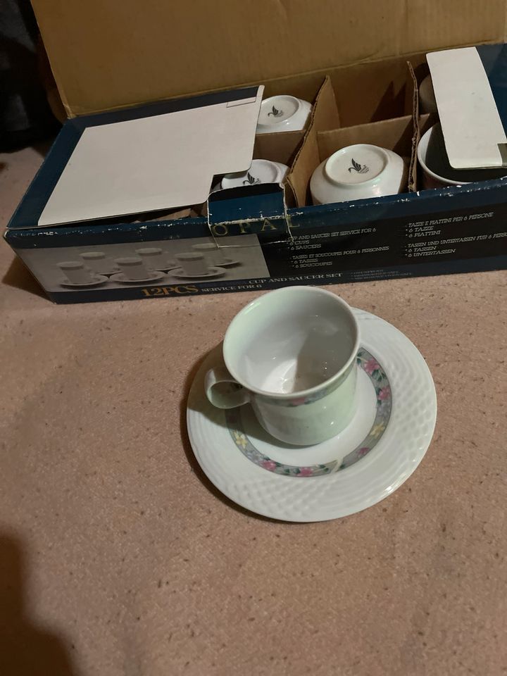 Tee Kaffee Tassen set service für 6 Personen Fine China Cup OPAL in Dieburg