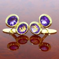 Manschettenknöpfe Gelbgold 585 14 Karat Amethyst pdddd 28570 Düsseldorf - Friedrichstadt Vorschau