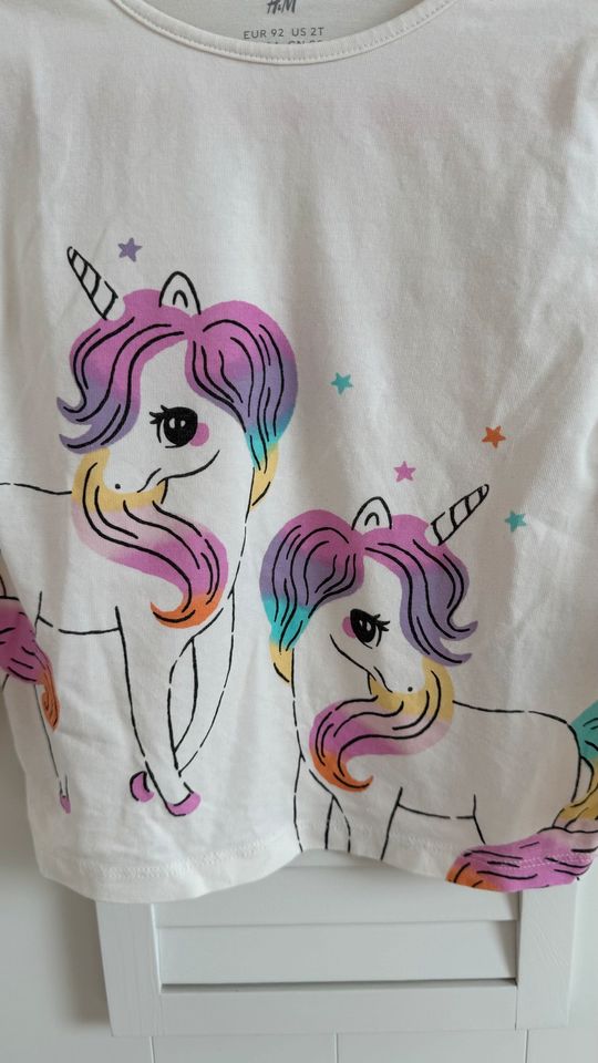 Langarmshirt mit Einhorn, Gr 92 von H&M in Nörten-Hardenberg