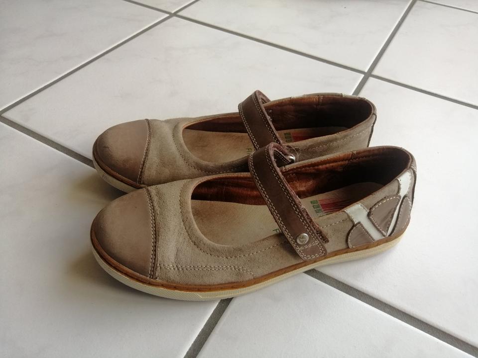VADO Mädchen Ballerinas 35 Leder Spangenschuhe braun Schuhe in Durbach