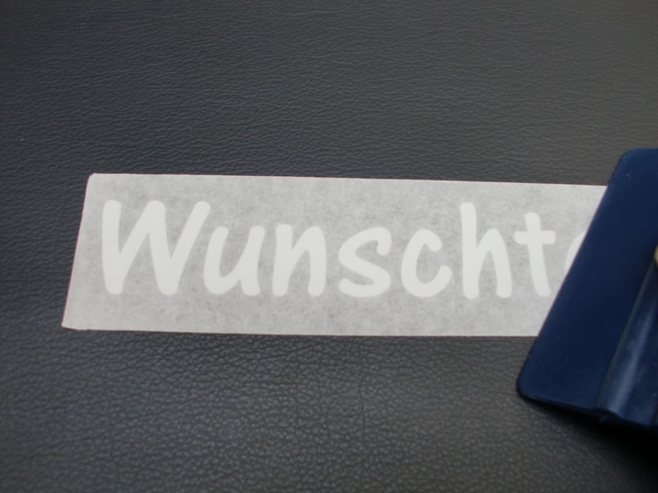 WUNSCHTEXT AUFKLEBER AUTO MOTORRAD SCHRIFTZUG SELBSTKLEBEND in Viernau