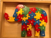 Buchstaben Puzzle aus Holz als Elefant in Holzkiste Nordrhein-Westfalen - Wesel Vorschau