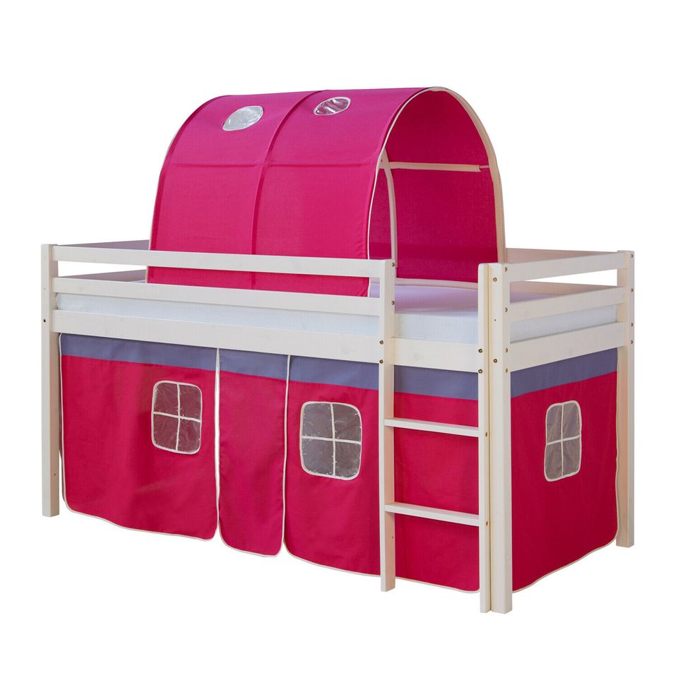 Hochbett Kinderbett Stockbett 90x200 cm Tunnel Vorhang VB190€* in Magdeburg