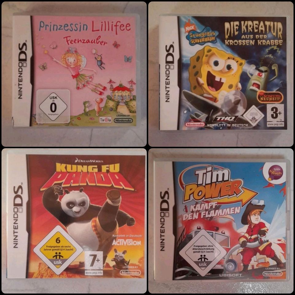 Nintendo 2Ds Spiele - Kung fu Panda/Lillifee/SpongeBob/Tim Power in Roding