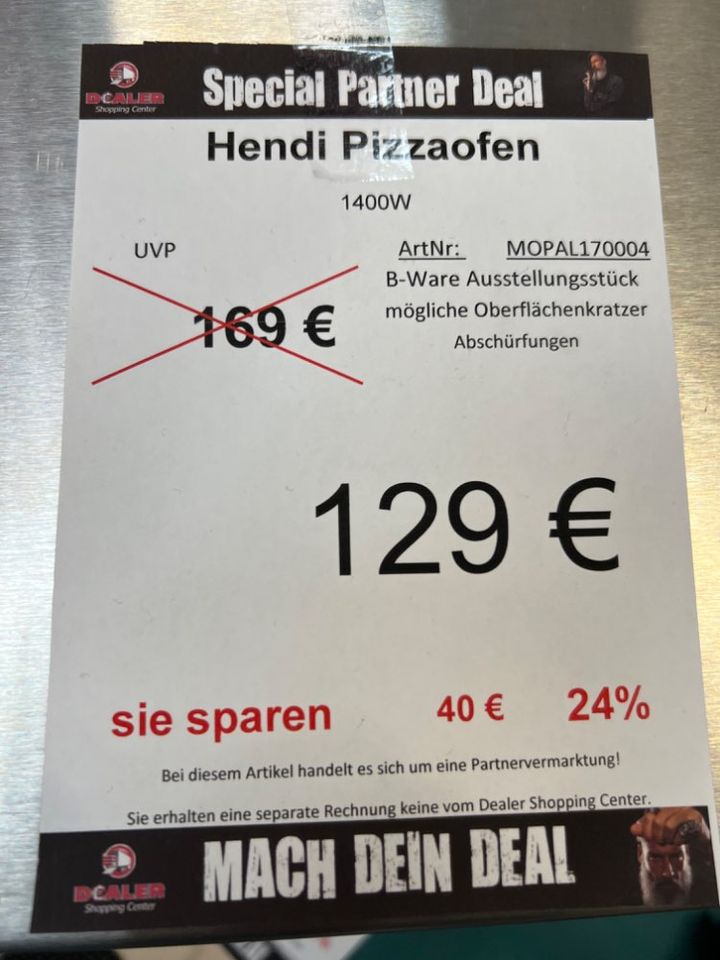 Hendi Pizzaofen / Silber / 1400W statt 169,-€ in Zeitz