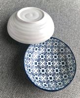 KLEINE SCHALEN aus Keramik neu, Nordic Style, weiß, blaues Muster Neustadt - Huckelriede Vorschau