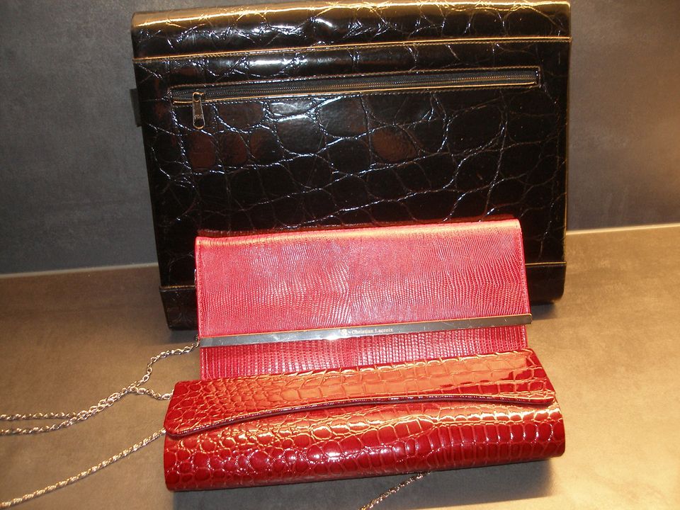 2 clutch Damen Handtaschen in rot und 1 Konferenzmappe in schwarz in Albstadt