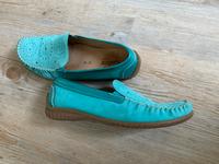 Gabor Damen Slipper Mokkasin Pumps Gr. 7 G  40 Türkis Sachsen-Anhalt - Ziegelroda Vorschau