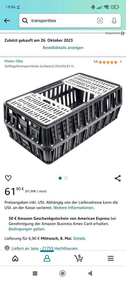 Transportbox für Hühner in Hechthausen