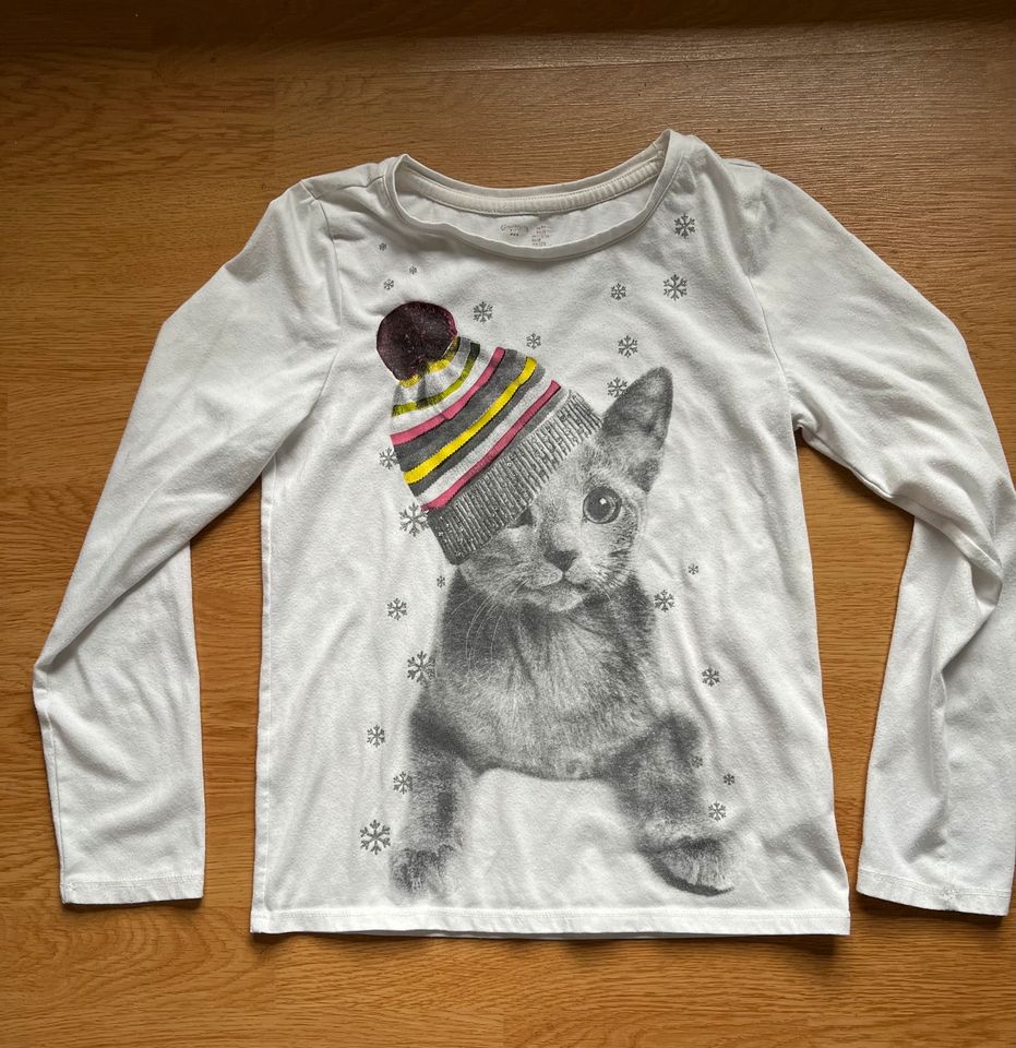 GAP Girls Langarm T-Shirt Gr.128-134 Katze in Mühltal 