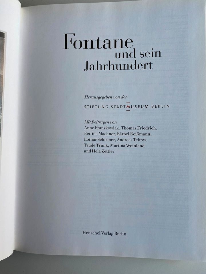 Sachbuch "Fontane und sein Jahrhundert", Stadtmuseum Berlin in Kaiserslautern