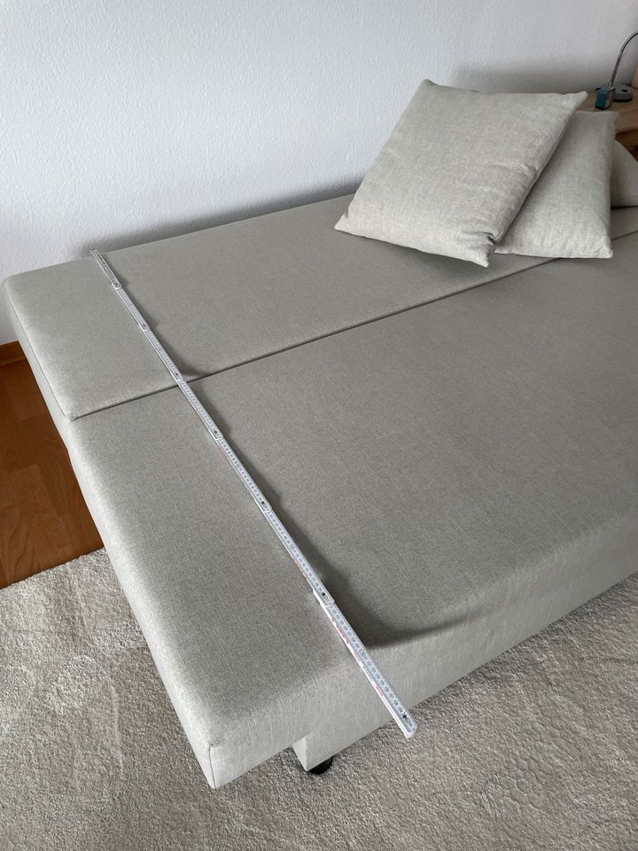 Schlafcouch neu von Ikea mit Bettkasten  hellgrau  silber in Rastatt